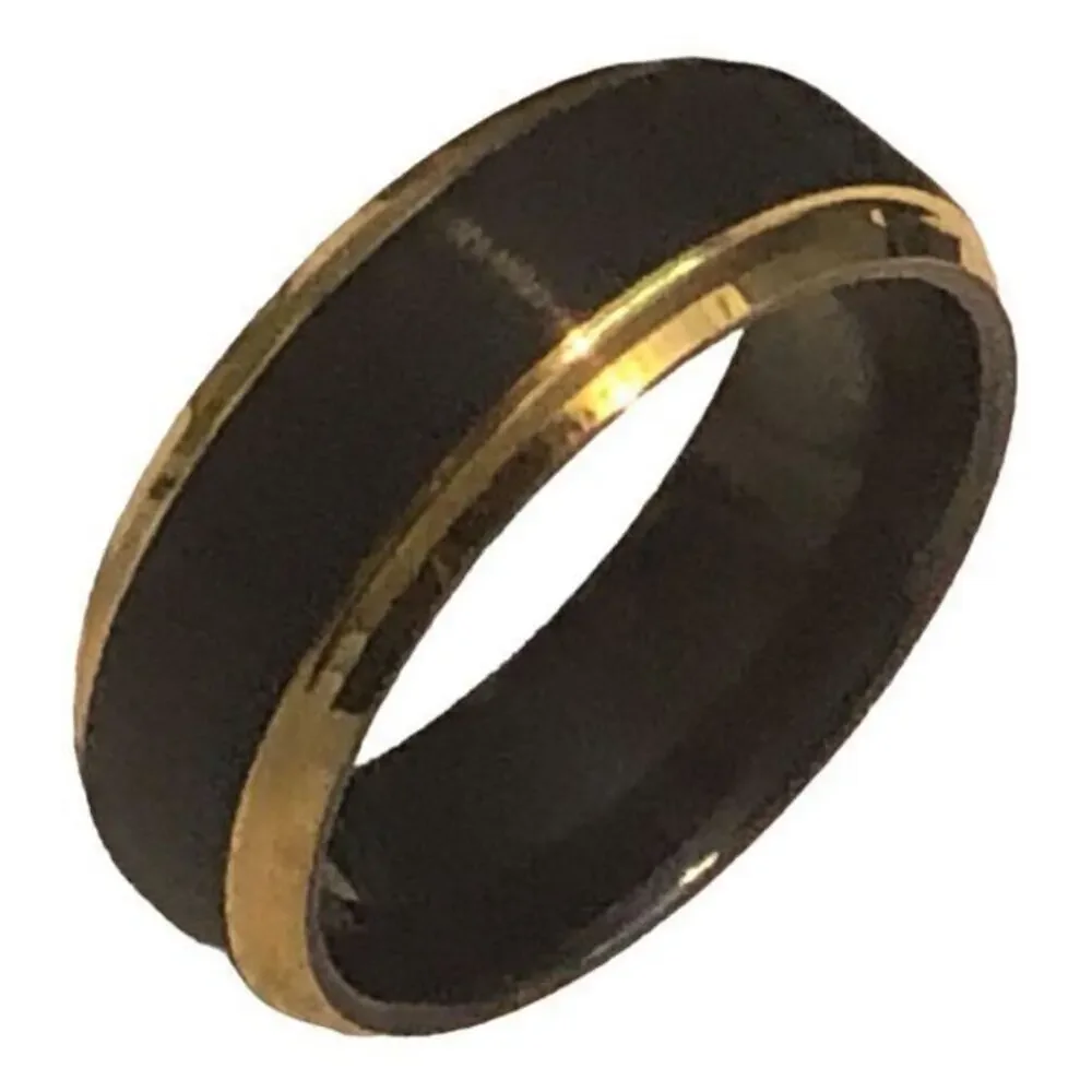 New Black and Gold Tungsten Wedding Band Ring Unisex Jewelry‎ size 9